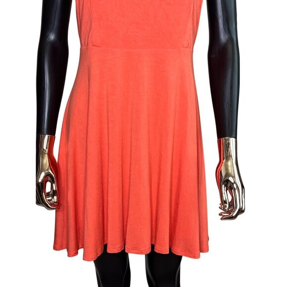 ✨ Lulus Coral Sleeveless Skater Dress w/ Deep V-Back – Size XL - Picture 7 of 11